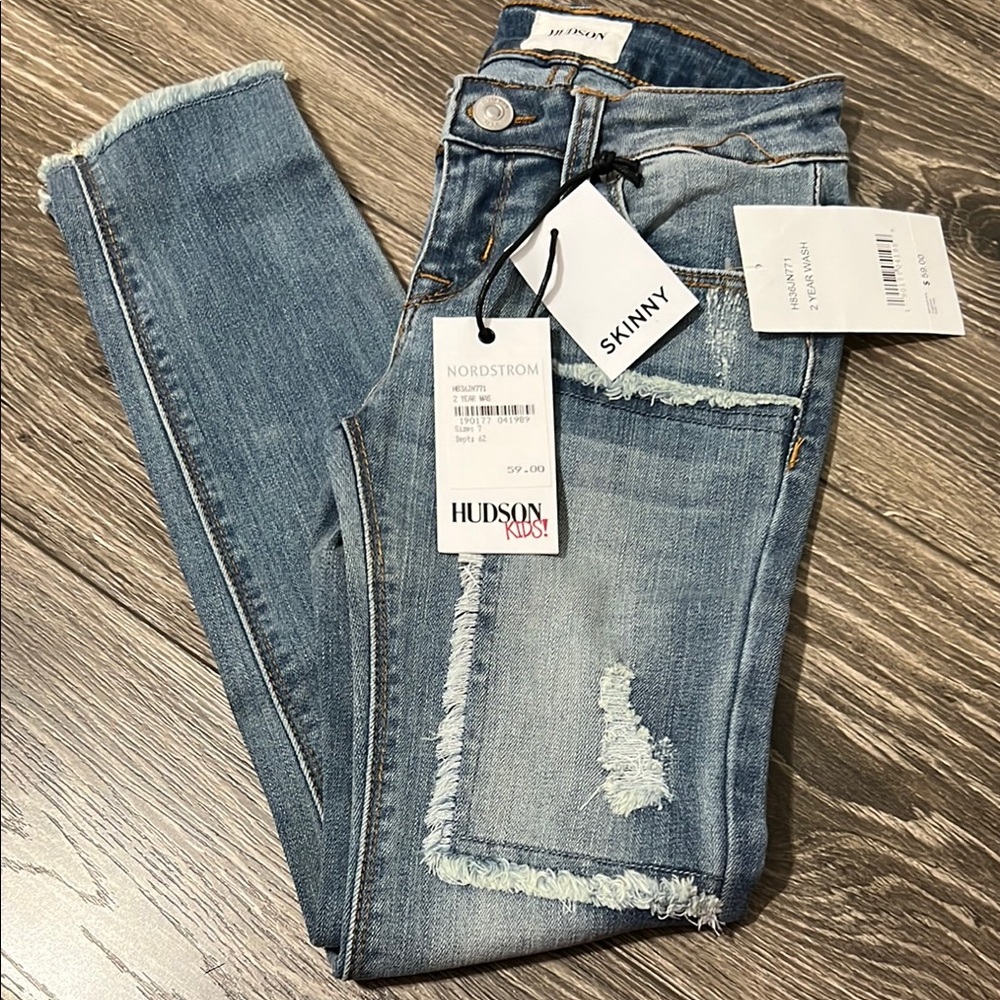 Girls Hudson Jeans Blue Skinny Jeans Size 7